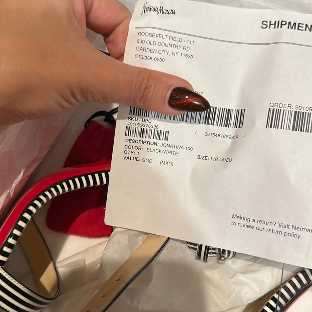 CHRISTIAN LOUBOUTIN Patent PVC Striped Illusion Jonatina 100 Sandals 41 - Picture 8 of 11